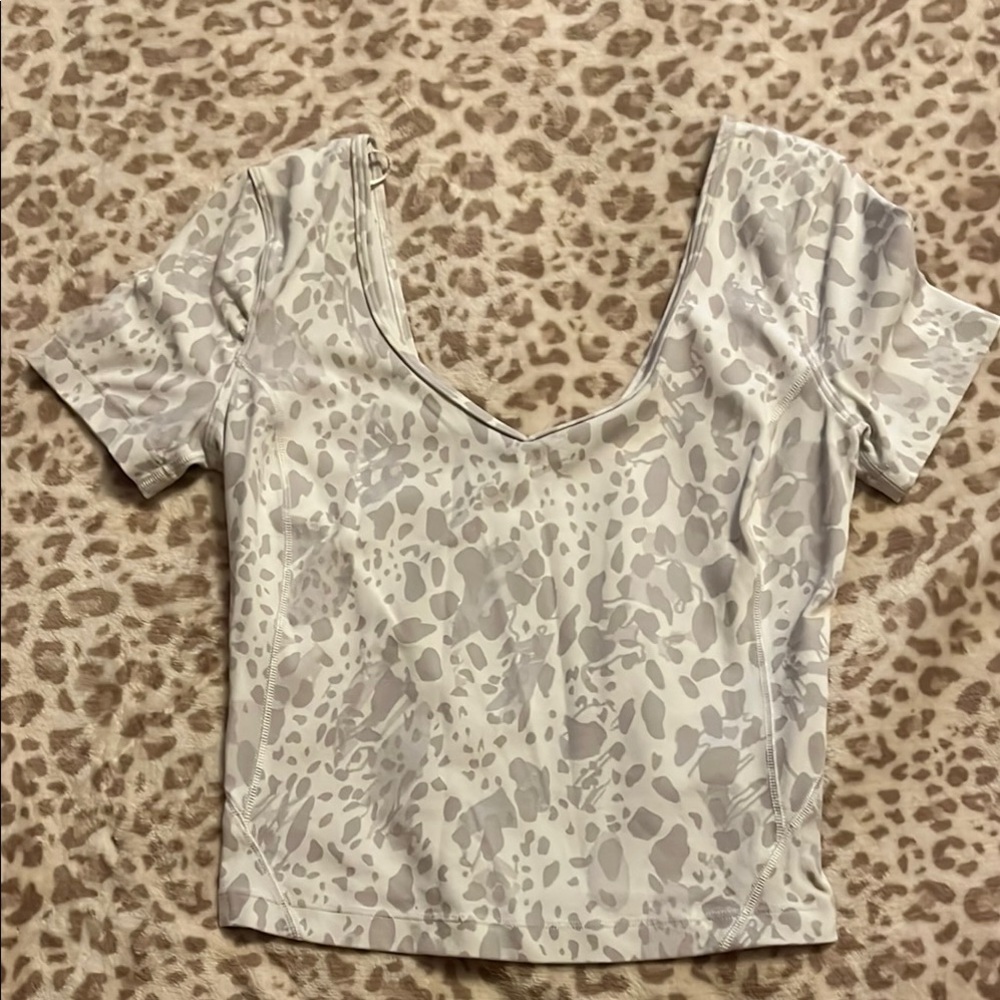 Stylish Gray Lulu Leopard Print Women's Top